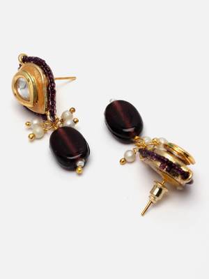 Orange pearl earrings 4