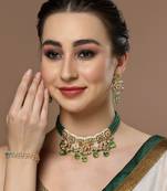 Green pearl earrings