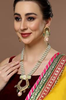 Green pearl earrings