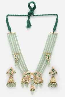 Green pearl necklace-sets