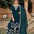 Teal-blue embroidered georgette salwar