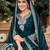 Teal-blue embroidered georgette salwar
