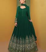 Dark Green Sequence Embroidery Wedding Anarkali Suit