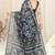 Grey printed cotton saree with blouse