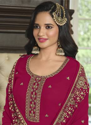 Rani Pink Sequence Embroidery Festive Gharara Style Suit 2