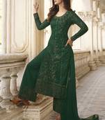 Green Pakistani Designer Pant Style Suit