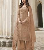 Dark Beige Pakistani Designer Pant Style Suit