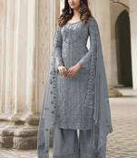 Grey Pakistani Designer Pant Style Suit