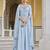 SKY BLUE THREAD AND SEQUINCE EMBROIDERED WORK GEORGETTE ANARKALI LONG SALWAR SUIT DUPATTA STITCHED GOWN