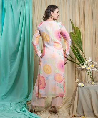 Rose Georgette & Shantone Kurta Pant 2