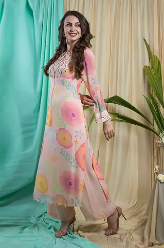Rose Georgette & Shantone Kurta Pant