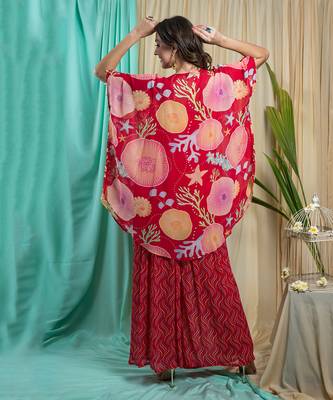 Viva Magenta Georgette & Shantone Tunic Palazzo 4