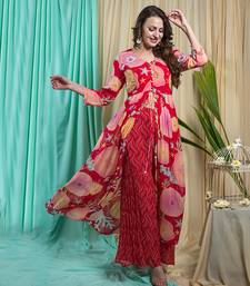 Viva Magenta Georgette Shantone Tunic Sharara