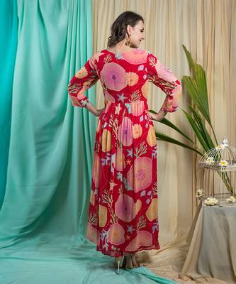 Viva Magenta Georgette Shantone Tunic Sharara 3