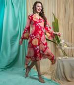 Viva Magenta Georgette Shantone Dress