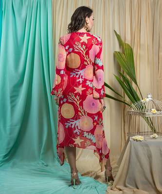 Viva Magenta Georgette Shantone Dress 4