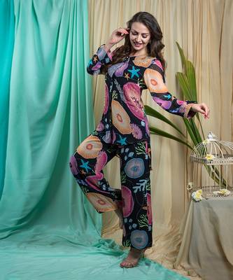 Black Georgette & Shantone Co-Ord Set 3
