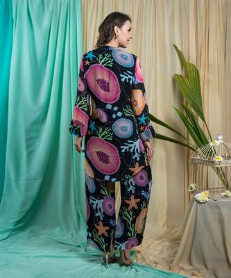 Black Georgette & Shantone Co-Ord Set 4