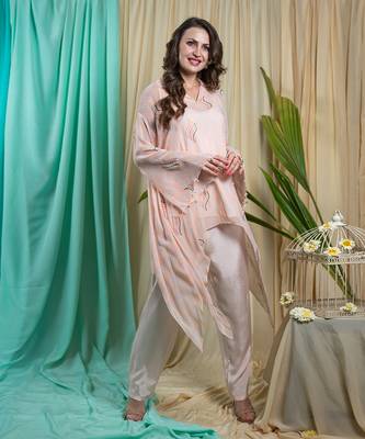 Rose Georgette and Shantone Tunic Palazzo 2
