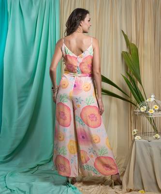 Rose Crepe & Shantone Jumpsuit 4