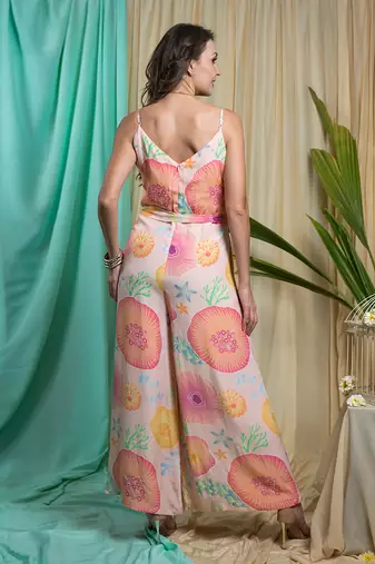 Rose Crepe & Shantone Jumpsuit