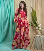 Viva Magenta Crepe Shantone Dress