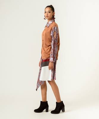 Dna Print Front Panelled Skirt 3