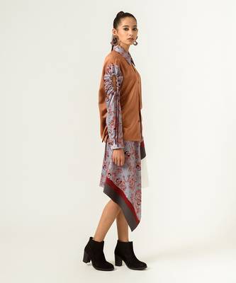 Dna Print Front Panelled Skirt 4