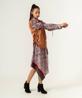 Dna Print Front Panelled Skirt 6