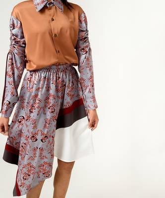 Dna Print Front Panelled Skirt 7