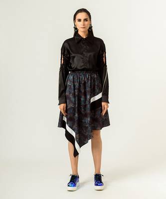 Unisex Black Drawstring Shirt 2