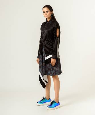 Unisex Black Drawstring Shirt 4