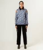 Unisex Rage Print Shoulder Detailed Shirt