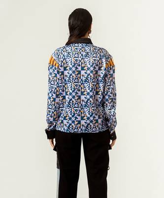 Unisex Rage Print Shoulder Detailed Shirt 4