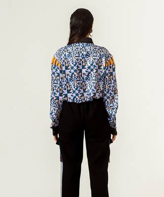 Unisex Rage Print Shoulder Detailed Shirt 5