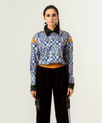 Unisex Rage Print Shoulder Detailed Shirt 6
