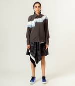 Unisex Grey Panelled Shirt