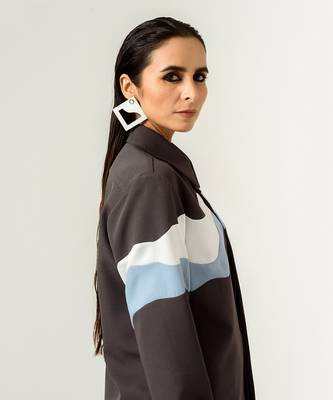 Unisex Grey Panelled Shirt 7