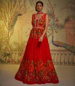 Scarlet Gathered Anarkali
