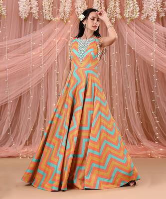 Chevron Anarkali Embellish With Tassels On Armhole 1