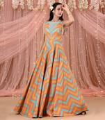Chevron Anarkali Embellish With Tassels On Armhole
