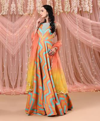 Chevron Anarkali Embellish With Tassels On Armhole 4