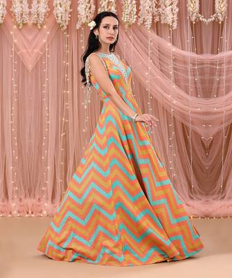 Chevron Anarkali Embellish With Tassels On Armhole 5
