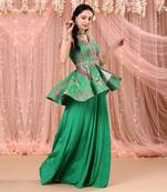 Jade Green Peplum Gharara
