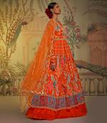 Tangerine Anarkali Lehenga