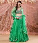 Set Of Lehenga With A Blouse And A Dupatta