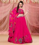 One Shoulder Draped Blouse With A Lehenga