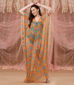 Chevron Chiffon Kaftan
