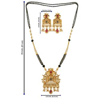 Multicolor american diamond mangalsutra 3