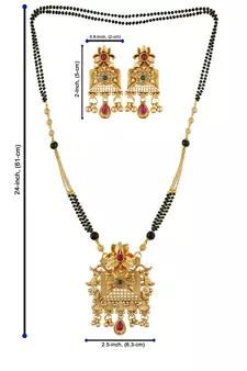 Multicolor american diamond mangalsutra